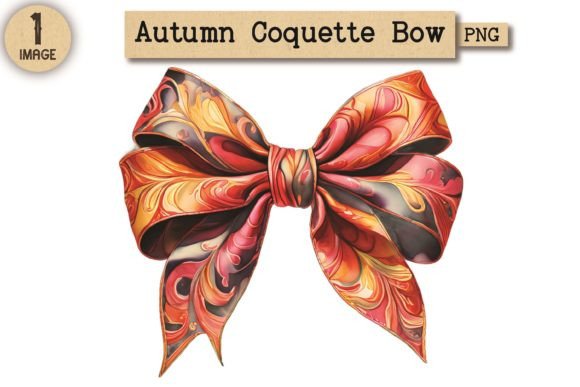 Autumn Coquette Bow PNG Clipart 1: A Seasonal Design Essential