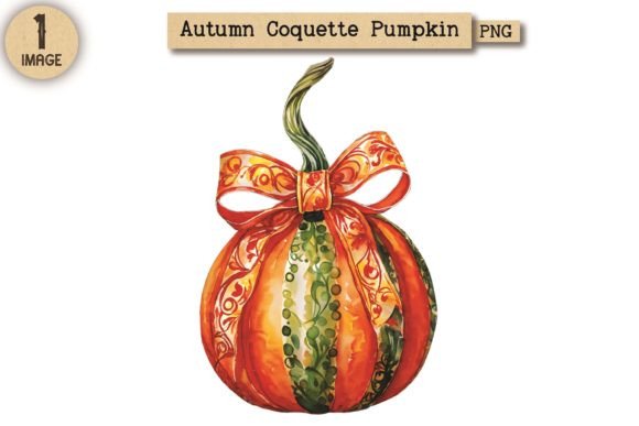 Autumn Coquette Pumpkin PNG Clipart 10: A Fall Design Essential