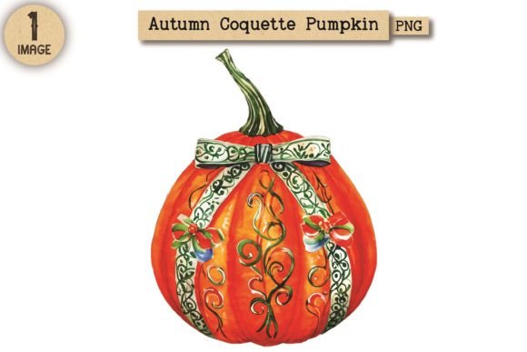 Autumn Coquette Pumpkin PNG Clipart 21: A Stylish Fall Asset
