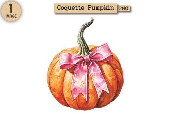 Coquette Pumpkin PNG Clipart 22: A Vintage Fall Essential