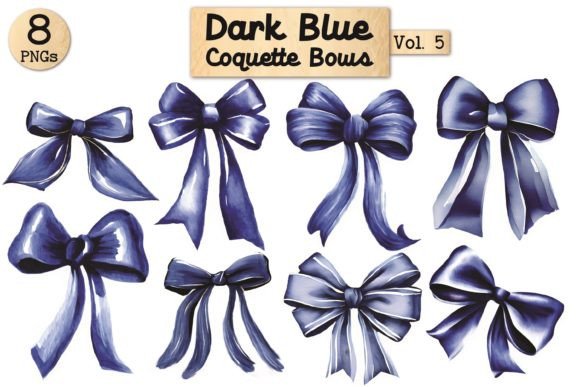 Dark Blue Coquette Bows Vol. 5: A Design Essential