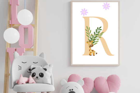 Decorated Letter R with Animal Wall Art: A Modern Approach to Nursery Design