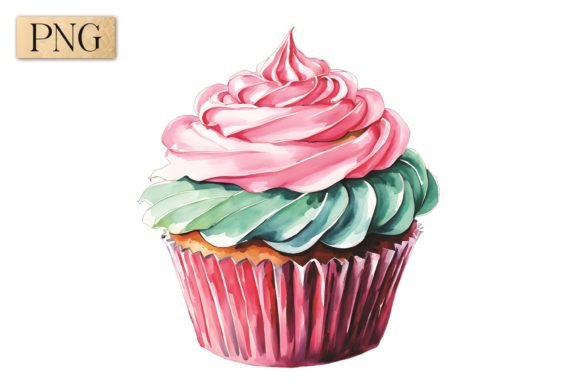 Elevate Designs with Cupcake Watercolor Clipart