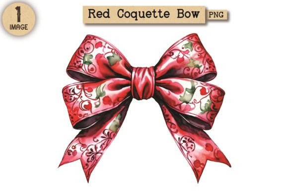 Elevate Designs with Vintage Red Coquette Bow PNG Clipart 10