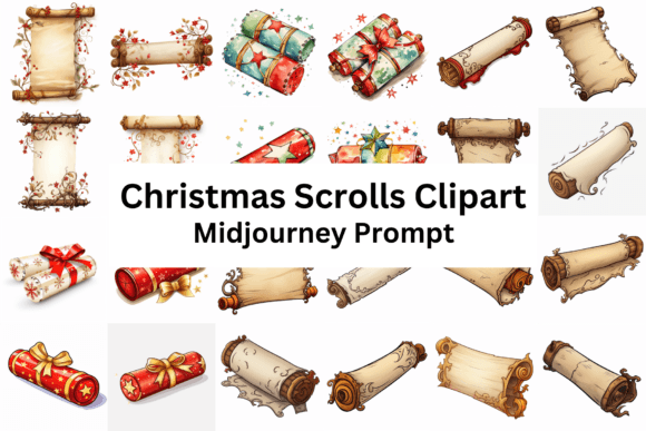 Elevate Holiday Designs with Scroll Clipart
