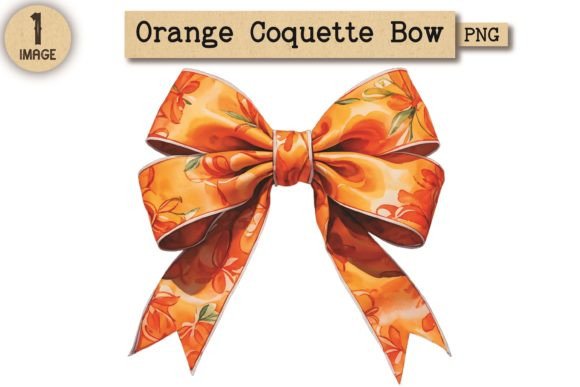 Elevate Your Creative Projects with Orange Coquette Bow PNG Clipart 10