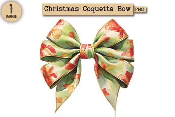 Elevate Your Holiday Designs with the Vintage Christmas Coquette Bow PNG 12