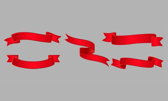 Elevate Your Visual Identity with an Elegant Red Ribbon Banner Set