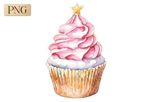 Elevating Holiday Designs with Christmas Cupcake PNG Clipart 1