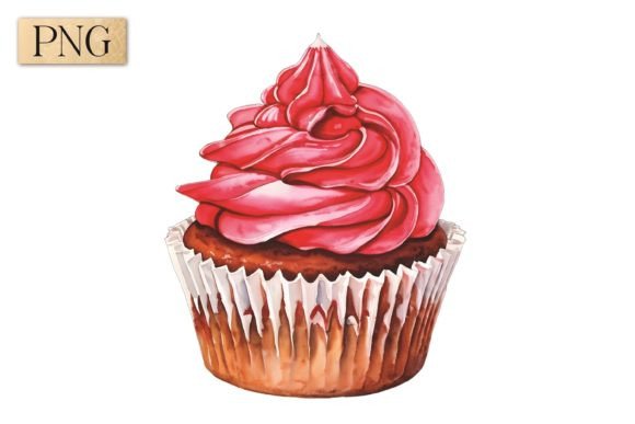 Elevating Your Designs: The Art and Utility of Vintage Watercolor Cupcake Clipart