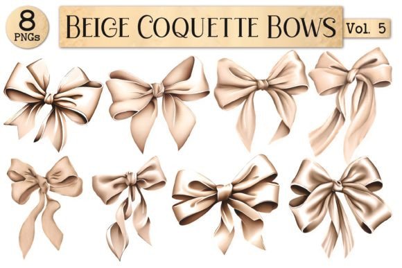 Embracing Soft Elegance: The Rise of Beige Coquette Bow Bundle Vol. 5 in Modern Design