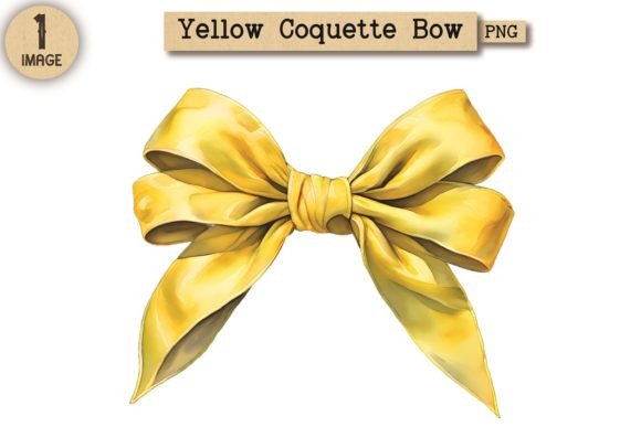 Embracing the Charm of Vintage Yellow Coquette Bow PNG 4 in Modern Design