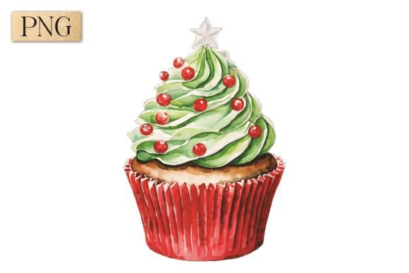 Evaluating Christmas Cupcake PNG Clipart 10 for Professional Holiday Design