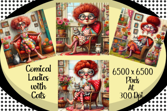 Evaluating the Creative Potential of Comical Ladies and Their Feline Friends