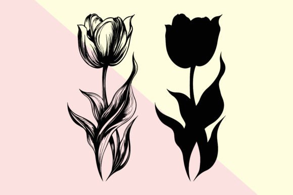 Flower Tattoo Silhouette 5: A Versatile Design Asset