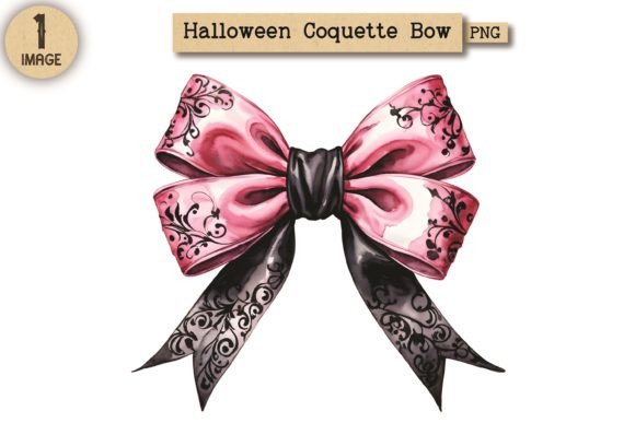 Halloween Coquette Bow PNG Clipart 33: A Spooky-Chic Design