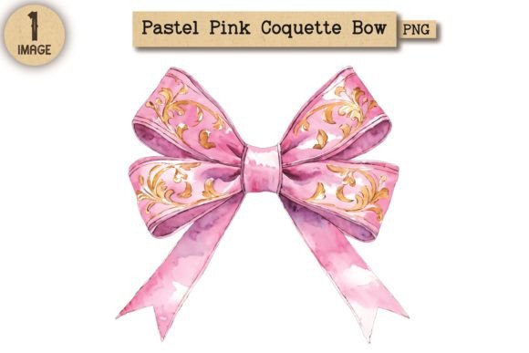 Pastel Pink Coquette Bow Clipart PNG 21