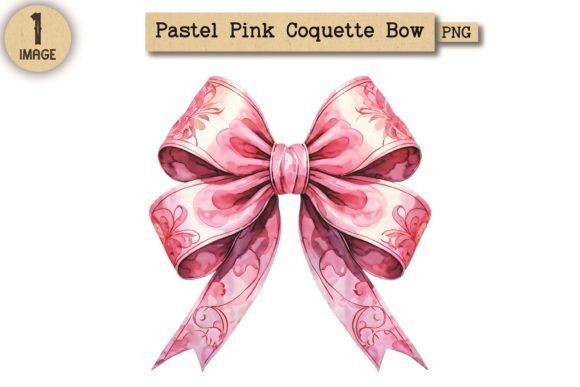 Pastel Pink Coquette Bow Clipart PNG 37