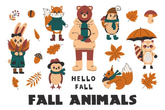 Strategic Visual Planning with Fall Animals PNG Clipart for Seasonal Campaigns