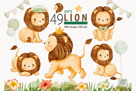 Unlocking Creativity with High-Resolution Watercolor Lion Clipart
