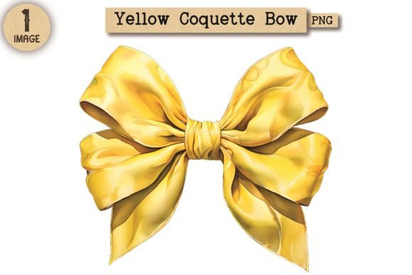 Unlocking the Charm of Vintage Yellow Coquette Bow PNG 2 for Creative Projects