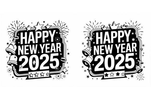 Vintage Happy New Year 2025 Illustration: A Retro Design Guide