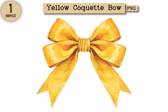 Vintage Yellow Coquette Bow PNG 11: A Creative Asset