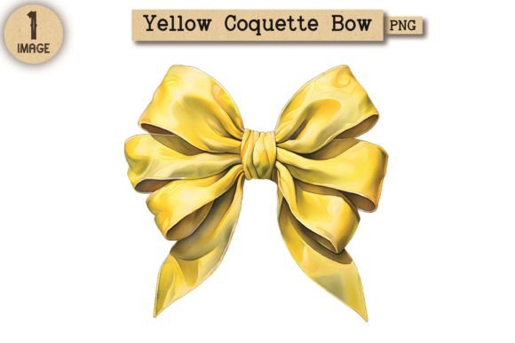 Vintage Yellow Coquette Bow PNG 3: A Design Essential